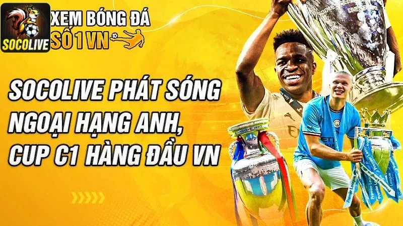 Bóng đá Socolive phủ sóng đa dạng giải đấu đặc biệt là các giải hàng đầu như Ngoại Hạng Anh hay C1