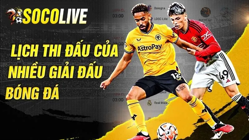 Lịch thi đấu của đầy đủ giải đấu trên socolive