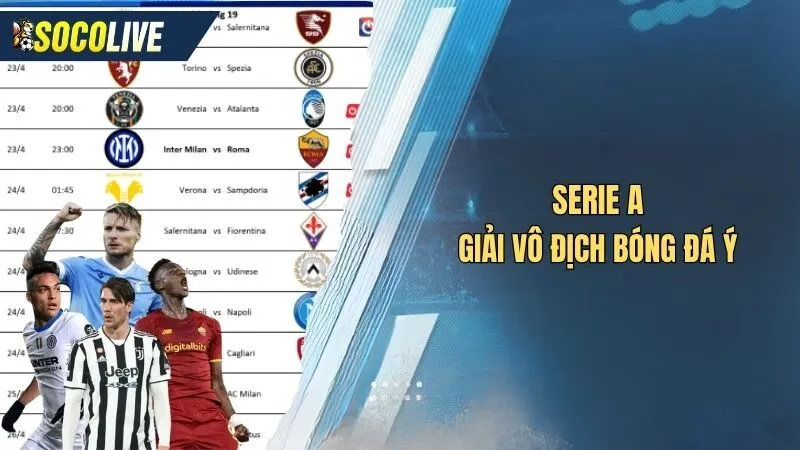 Lịch thi đấu giải vô địch ý - tổng quan về serie a